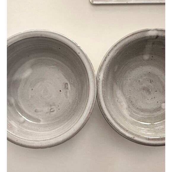 Nancy Owens Salt Glazed Pottery Seagrove Bowls dish SET Williamsburg blue floral - Picture 11 of 16